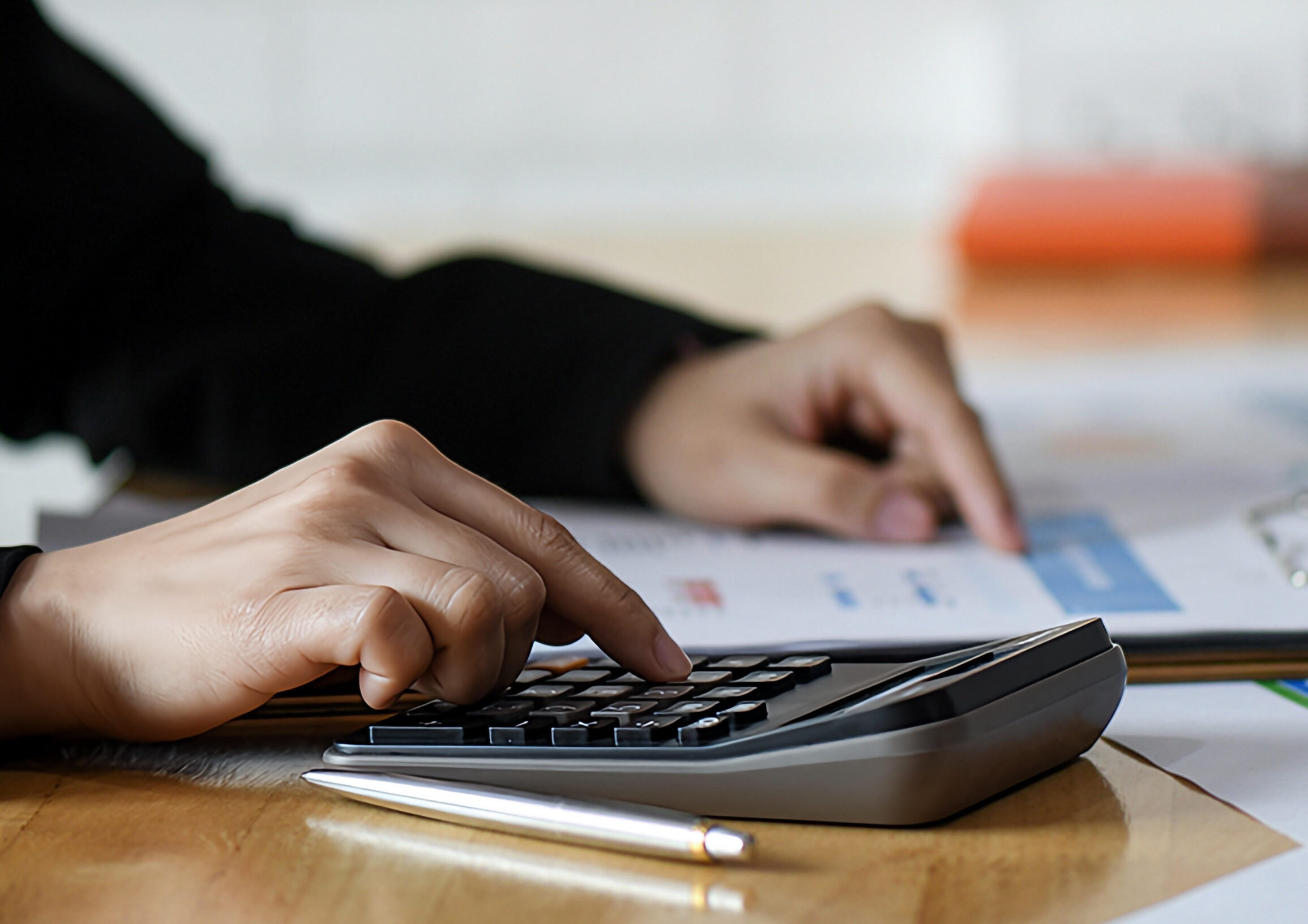 Accountant working at desk